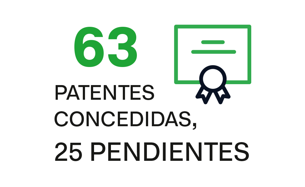 63 patentes concedidas, 25 pendientes