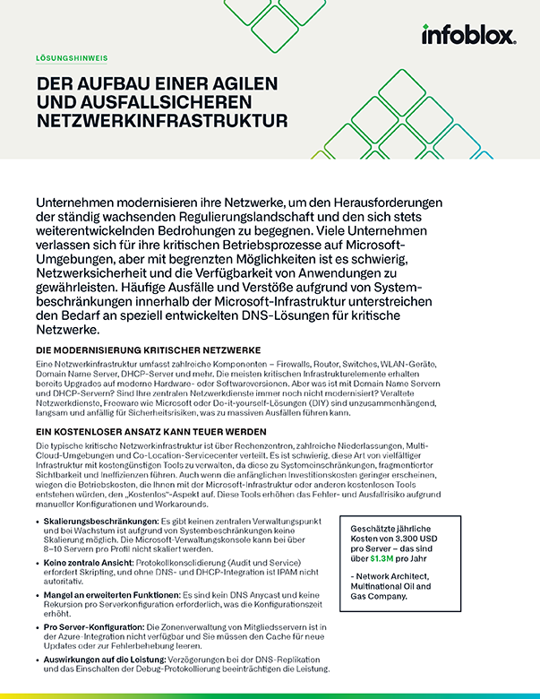Der Aufbau einer agilen und ausfallsicheren Netzwerkinfrastruktur